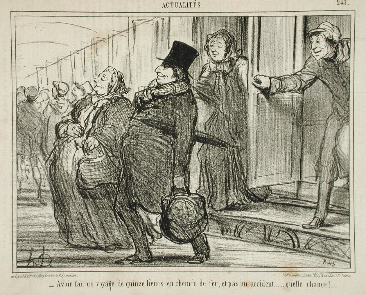 Haber recorrido quince leguas en tren... de Honoré Daumier