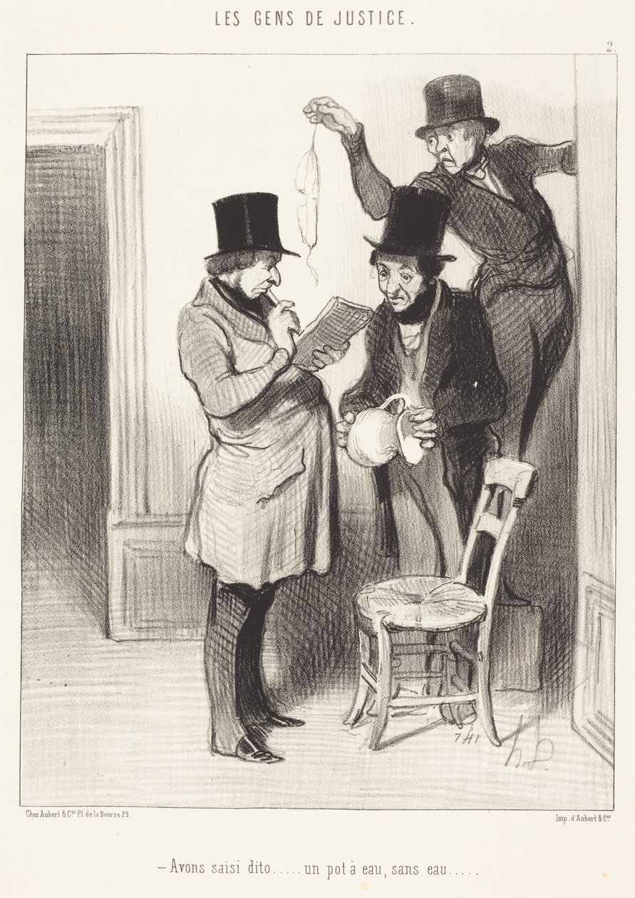 Hemos incautado dicho... un jarro de agua, sin agua de Honoré Daumier
