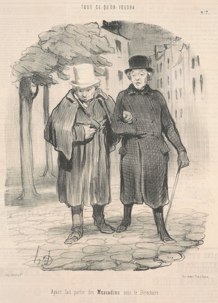 Habiendo sido parte de los muscadins bajo el directorio de Honoré Daumier