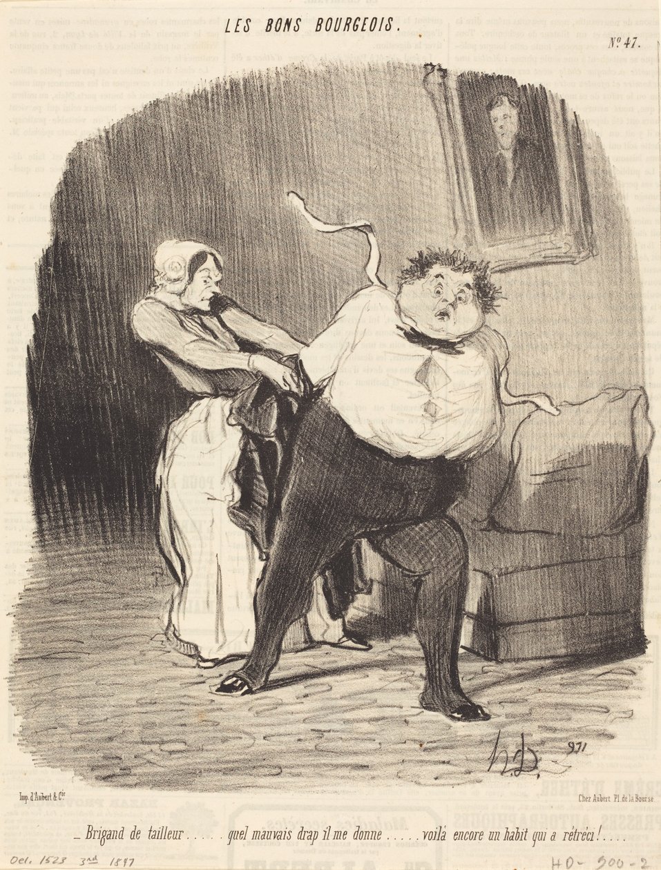 Bandido sastre... otra prenda... encogida! de Honoré Daumier