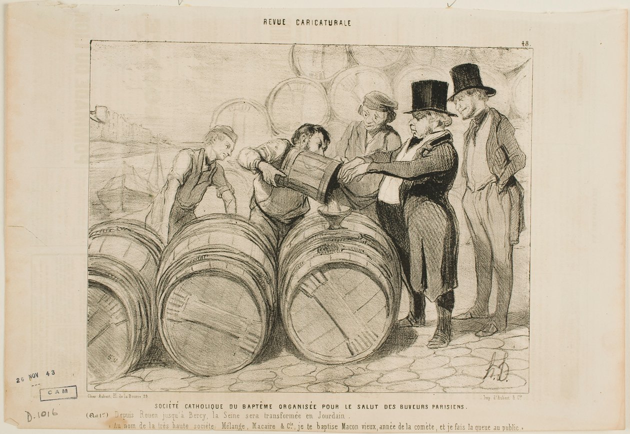 Se ha creado una sociedad católica de bautismo para todos los borrachos de París de Honoré Daumier