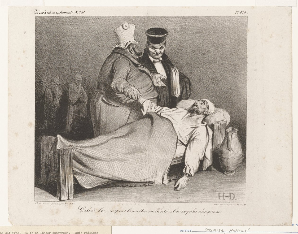 ¡A este ya se le puede dejar en libertad! Ya no es peligroso. (de La Caricature) de Honoré Daumier