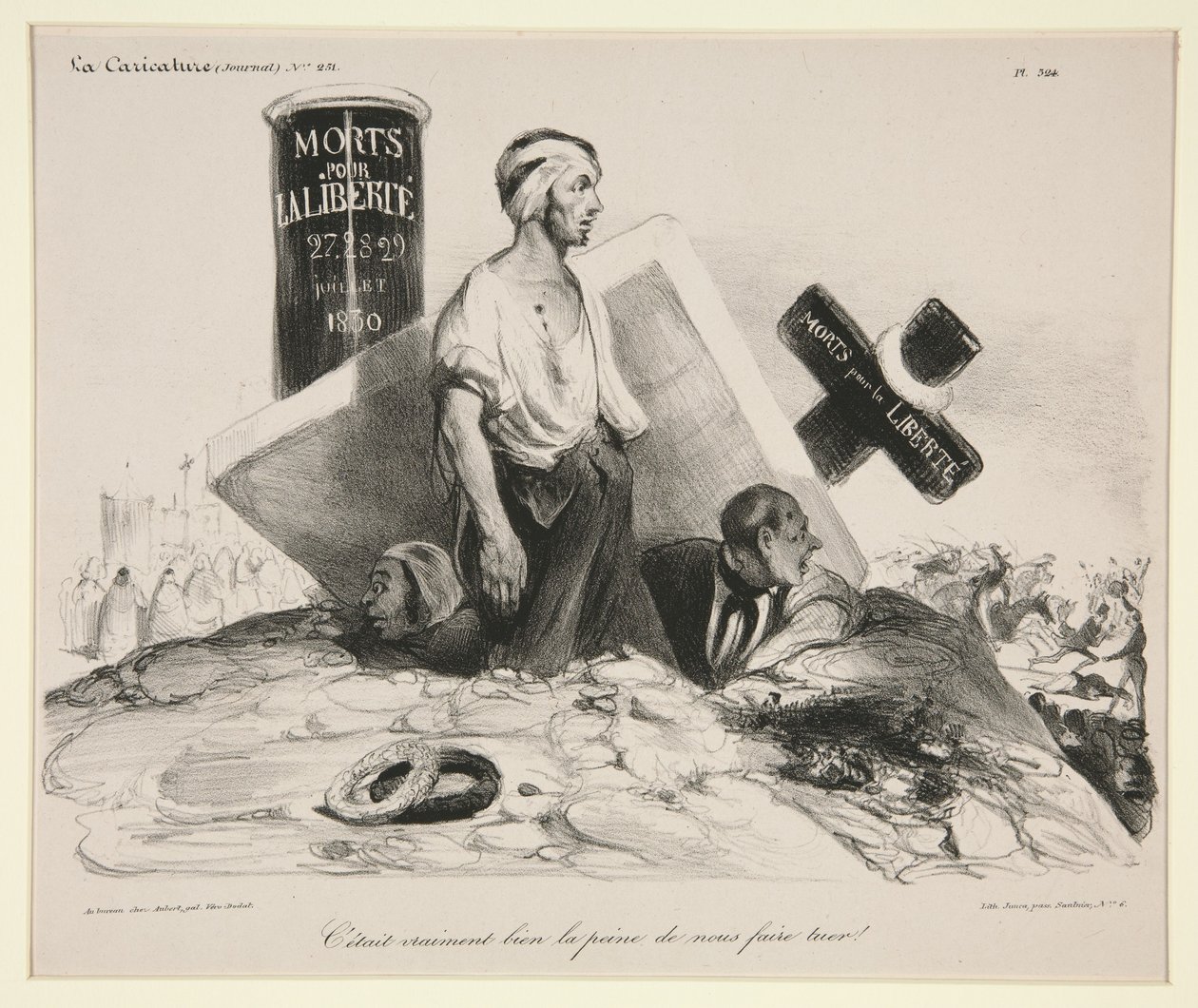 ¡Realmente apenas valía la pena que nos mataran por eso! Lámina 524 de la revista La Caricature de Honoré Daumier