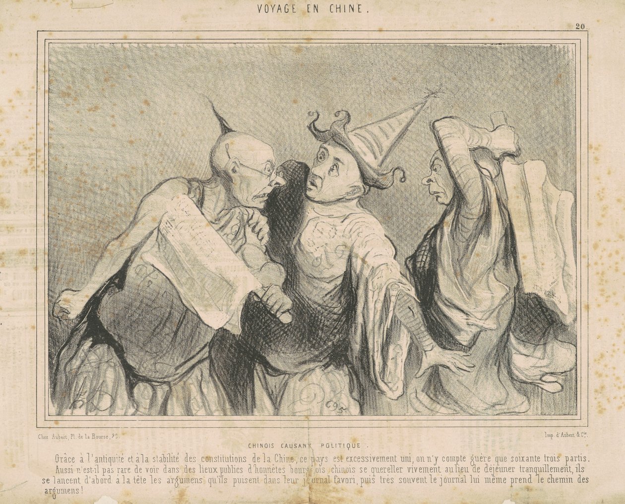 Chinos hablando de política de Honoré Daumier