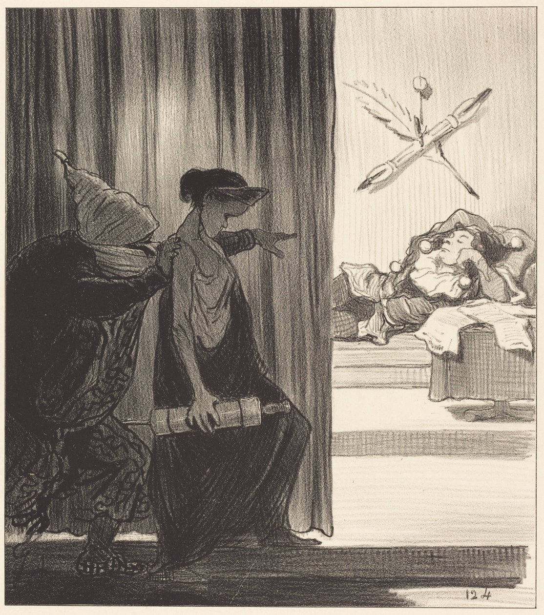 Clitemnestra empujada por mimi Véron... de Honoré Daumier