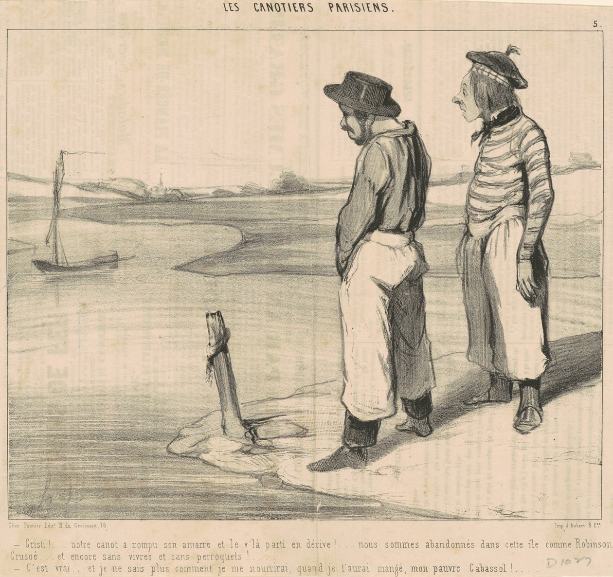 ¡Cristo! ... Nuestra canoa ha roto su amarra ... de Honoré Daumier
