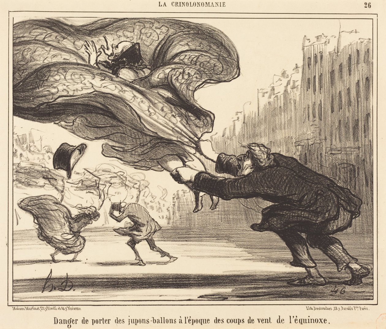 Peligro de llevar faldas globo... de Honoré Daumier