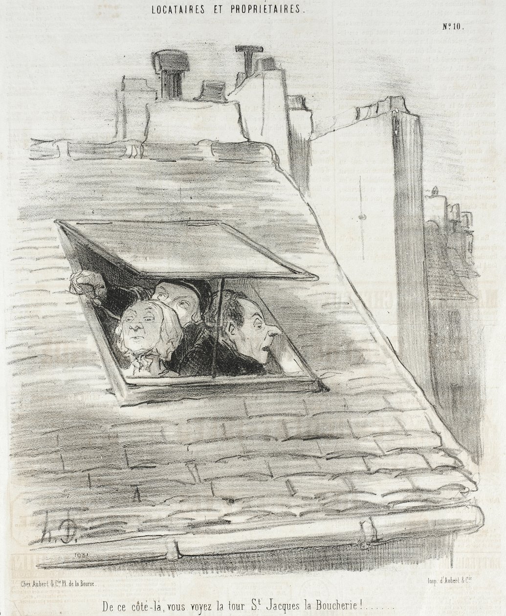 Desde este lado, ve la torre de St. Jacques... de Honoré Daumier