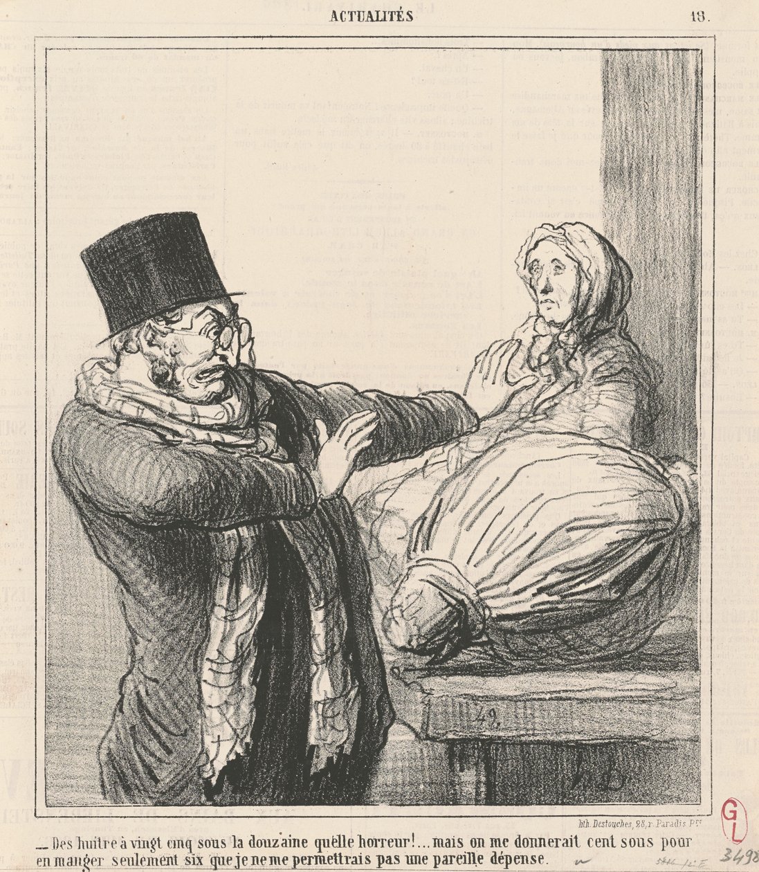 ¡Ostras a veinticinco sous la docena...! de Honoré Daumier