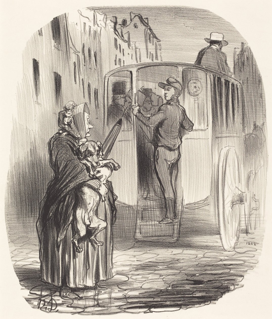 Lo siento, señora... no admito perros... de Honoré Daumier