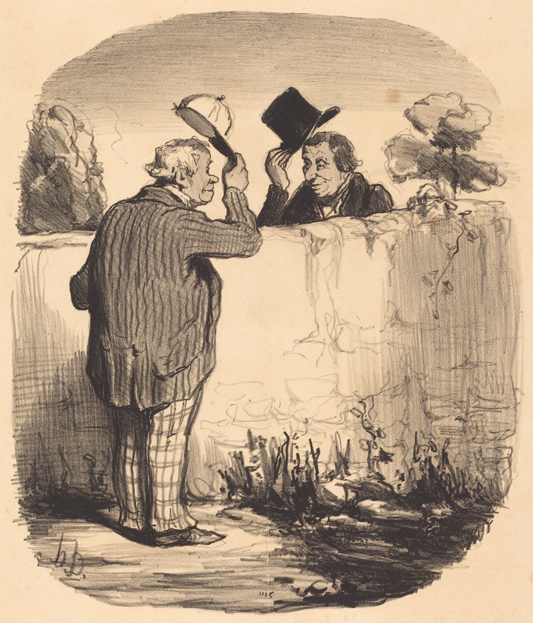 Dos buenos vecinos de Honoré Daumier