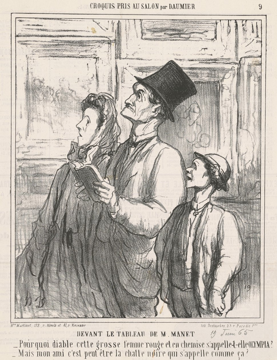 Frente al cuadro de M. Manet de Honoré Daumier
