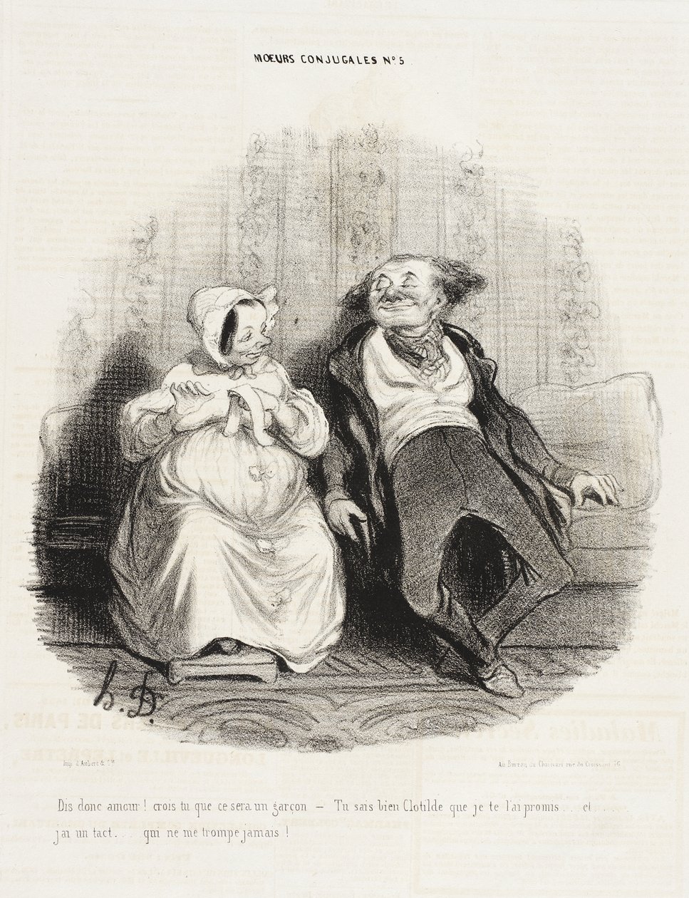 ¡Dime, amor! ¿Crees que será un niño? de Honoré Daumier