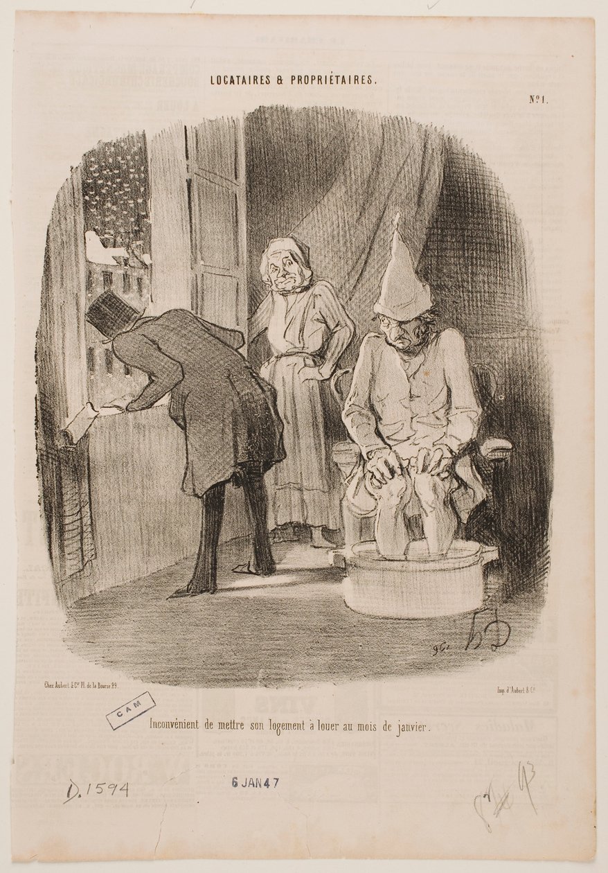 Desventaja de poner en alquiler la vivienda en enero de Honoré Daumier