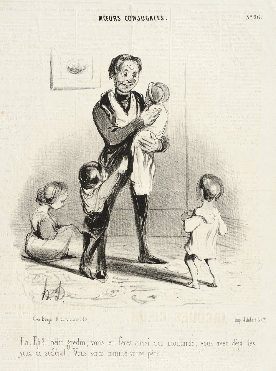 ¡Eh! ¡Eh!... pequeño granuja, tú también harás mocosos... de Honoré Daumier