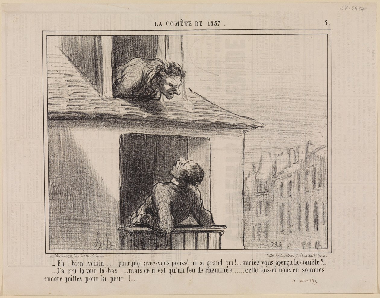 Bueno, vecino,... (El cometa de 1857, lámina 3) de Honoré Daumier