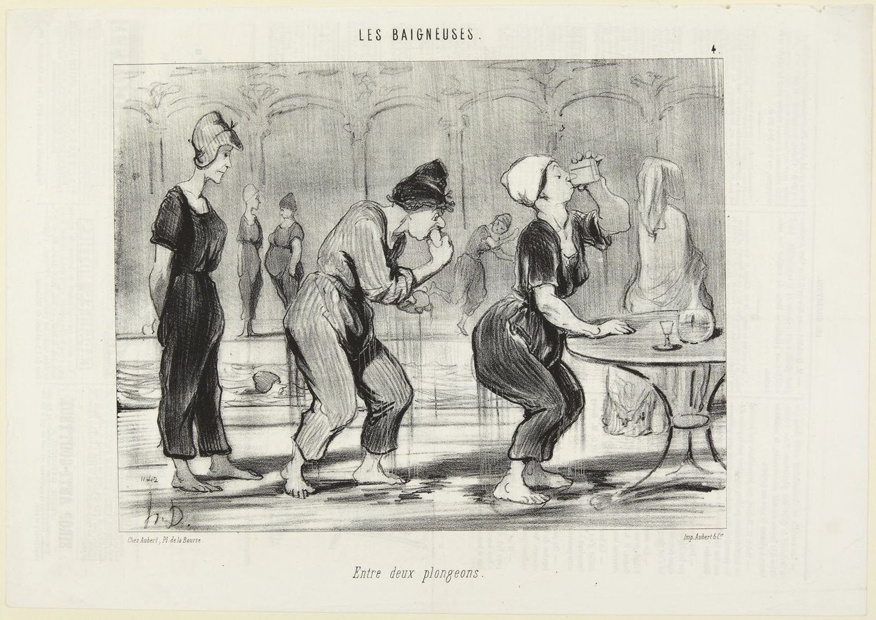 Entre dos zambullidas (Between Two Plunges) de Honoré Daumier