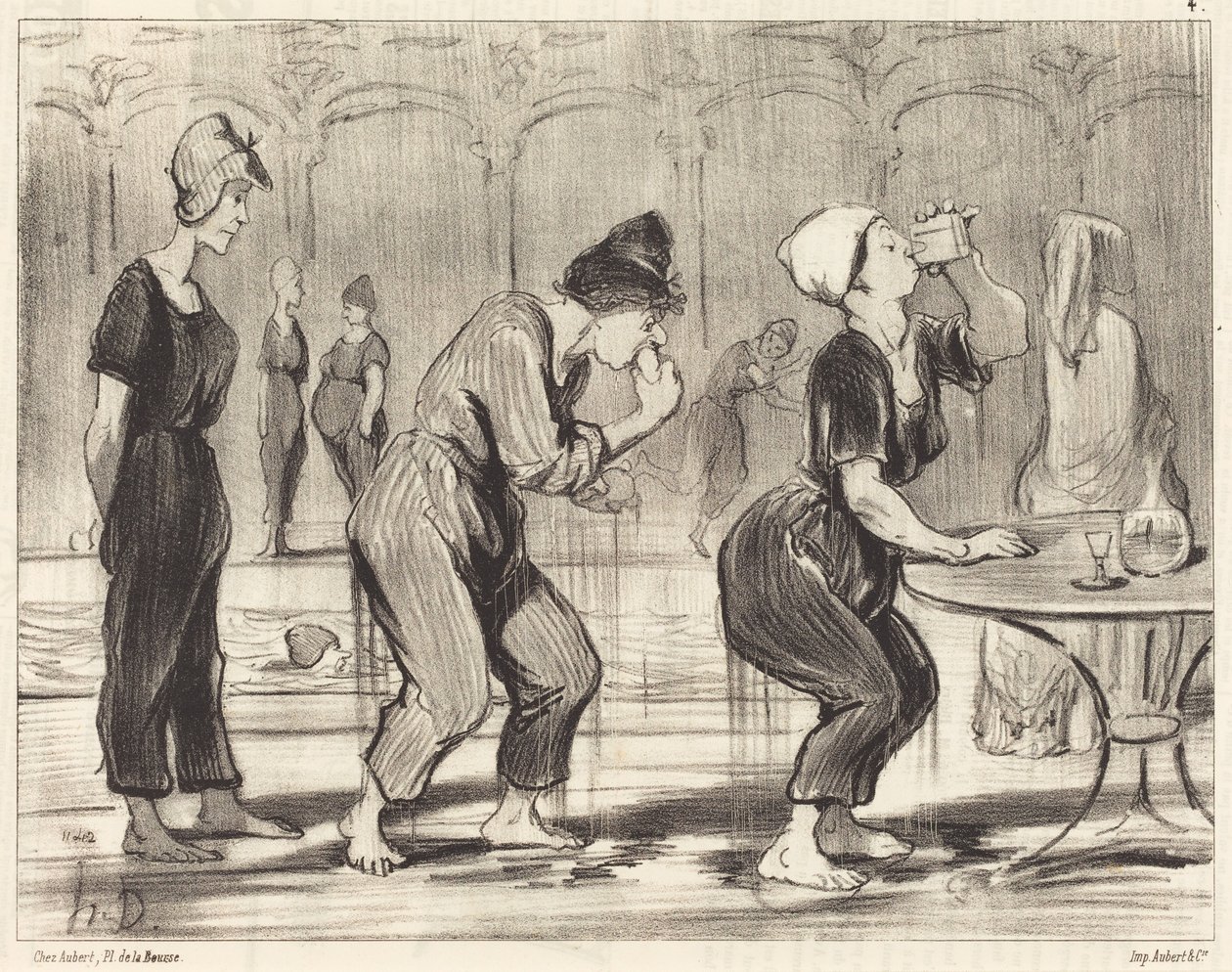 Entre una zambullida y otra de Honoré Daumier