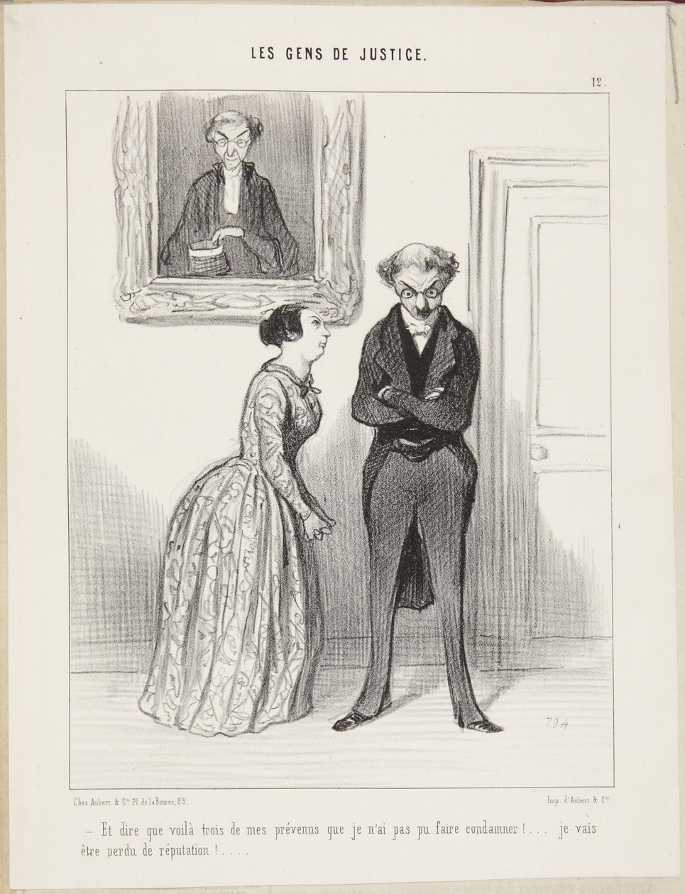 ¡Y pensar que hay tres de mis acusados a los que no he podido hacer condenar! ¡Voy a quedar en mal lugar! de Honoré Daumier
