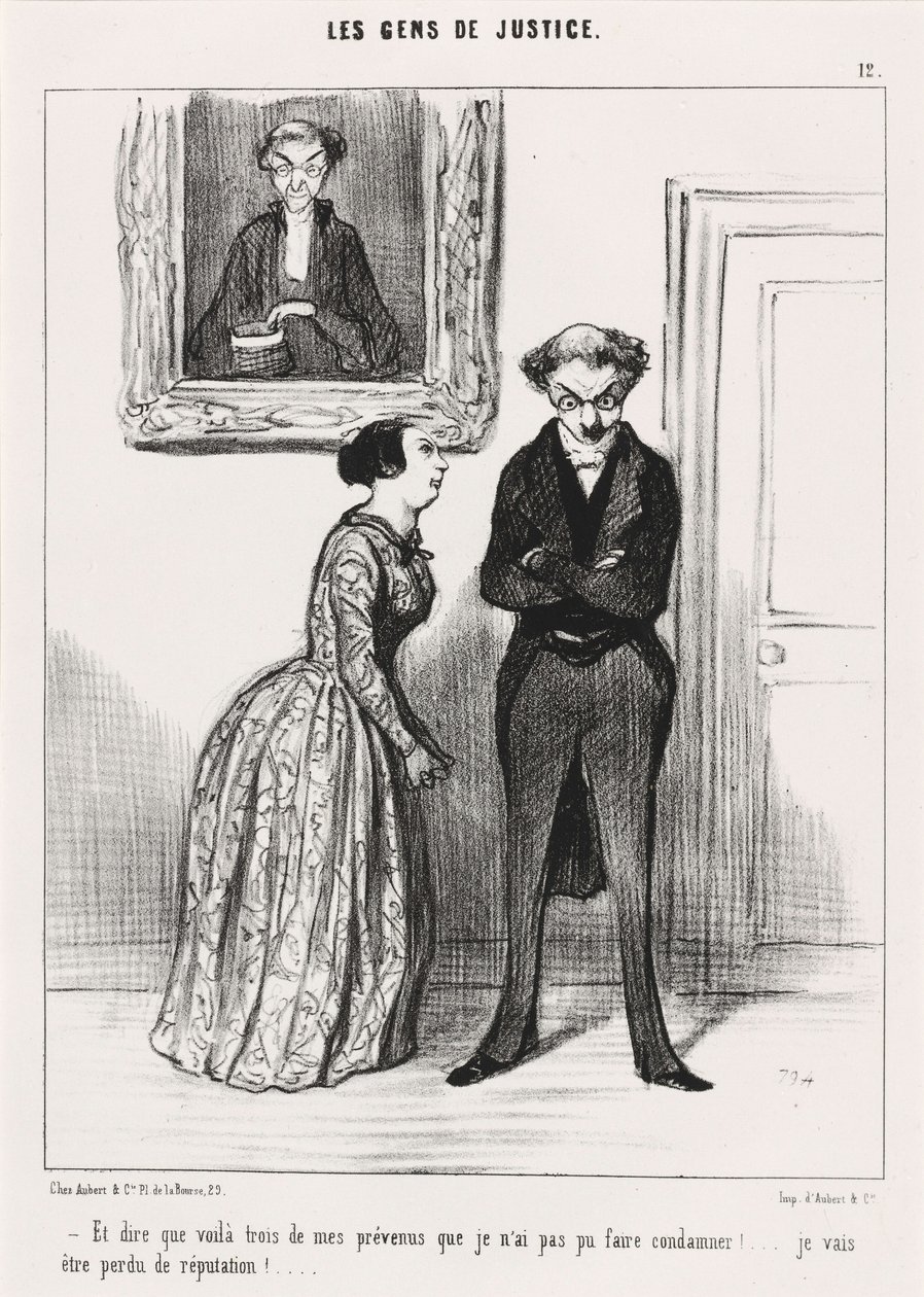 Y pensar que ya van tres... ¡a los que, a pesar de haber sido advertidos, no he podido conseguir que sean condenados!... de Honoré Daumier