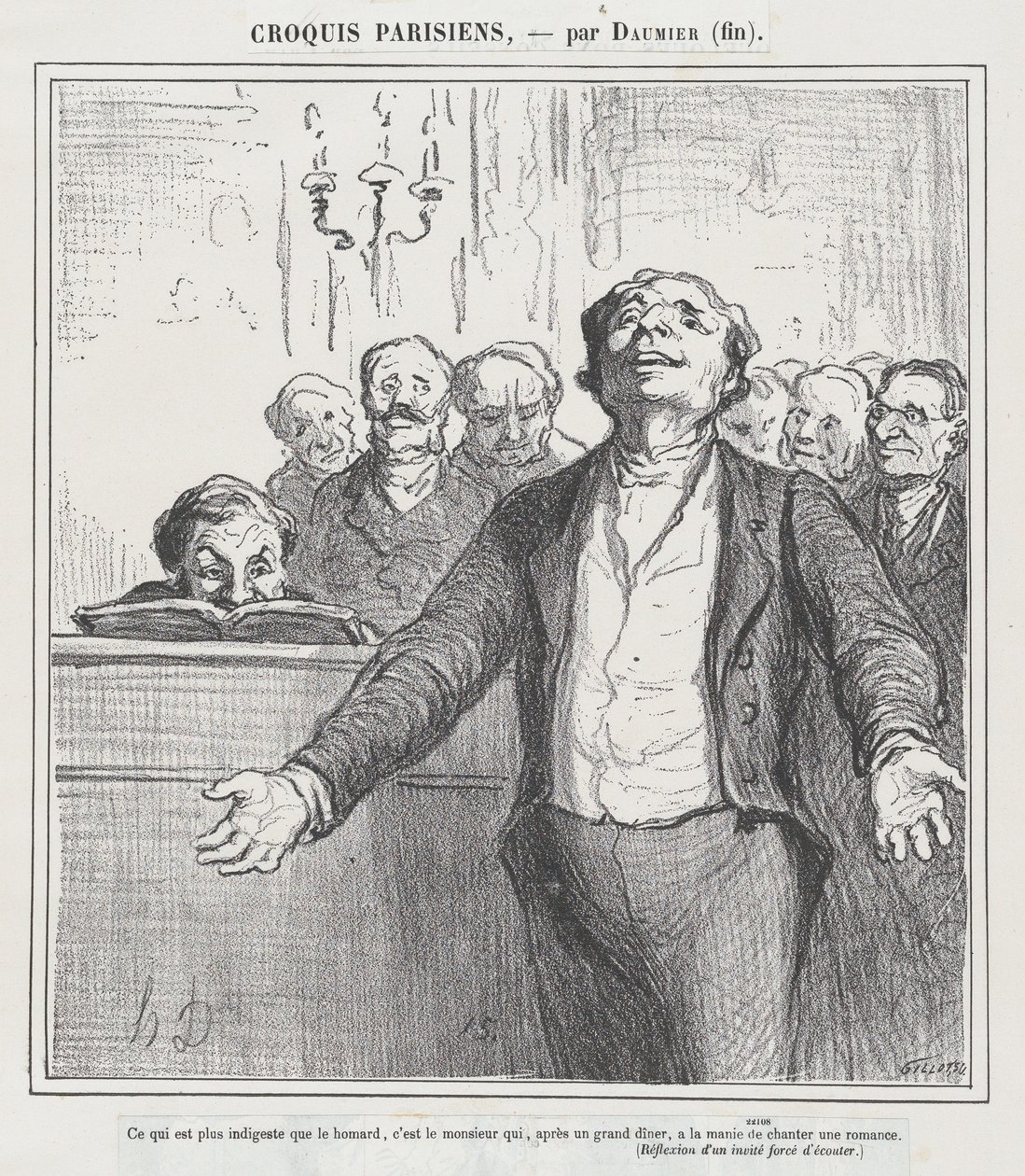 Aún más indigesto que una cena de langosta..., de «Bocetos parisinos» de Honoré Daumier