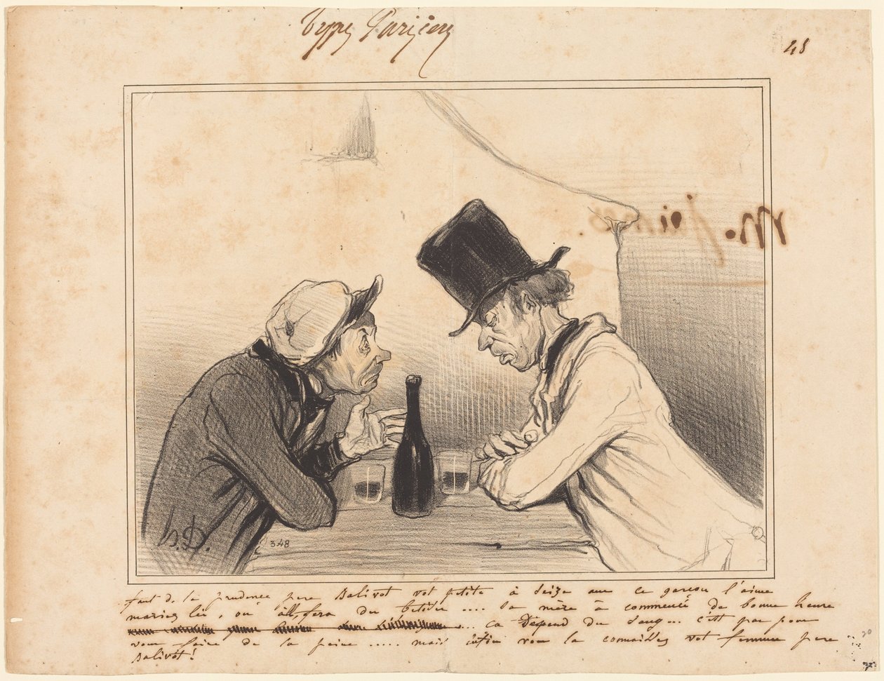 Hay que tener prudencia, padre Balivot, su pequeña tiene dieciséis años... de Honoré Daumier