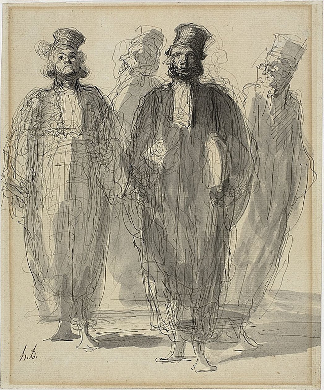 Cuatro abogados de Honoré Daumier