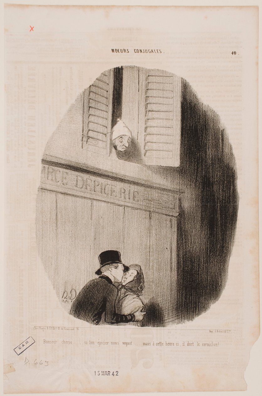 Buenas noches, cariño mío... si tu tendero nos viera... de Honoré Daumier