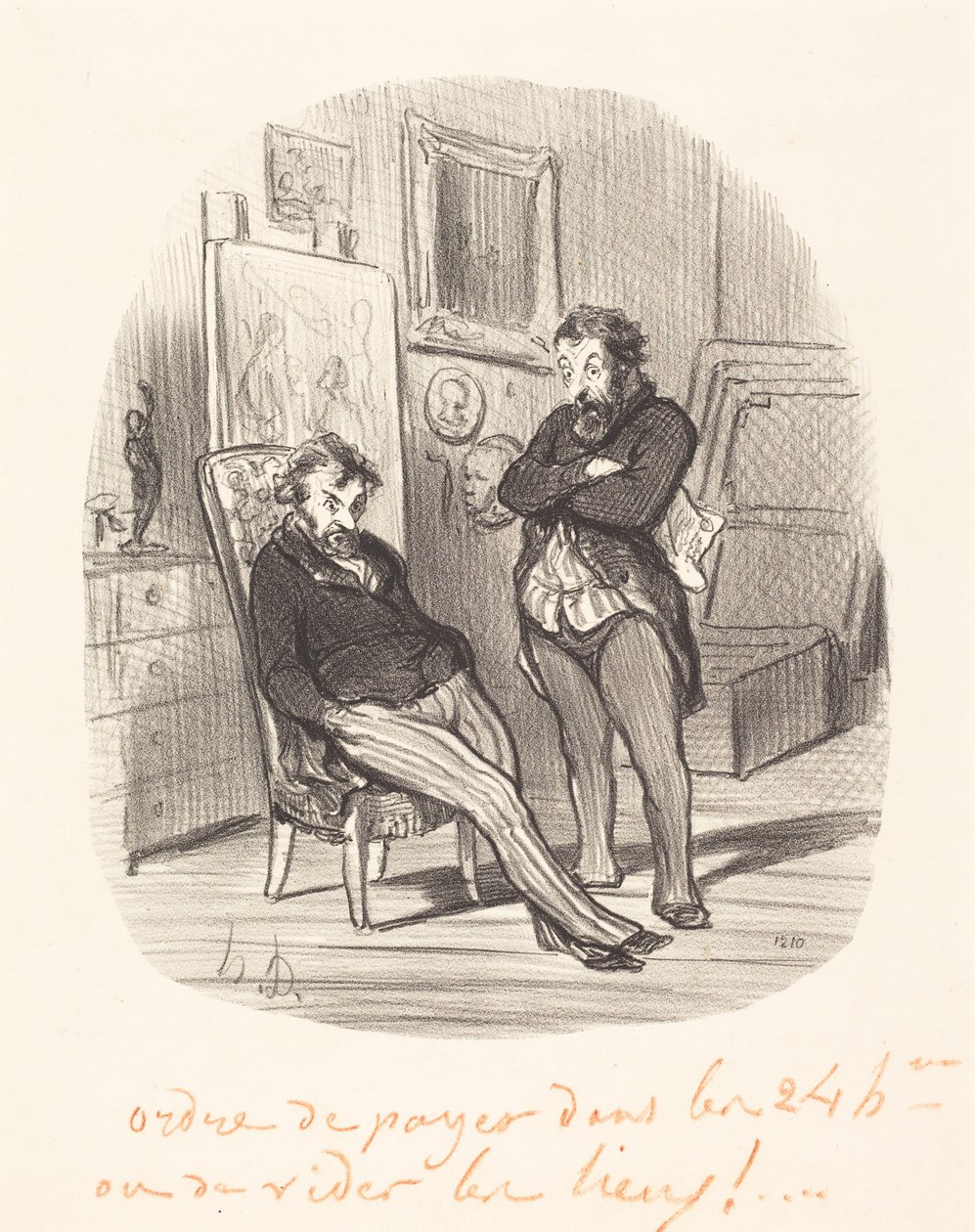 Inconveniente de enviar un mal cuadro... de Honoré Daumier