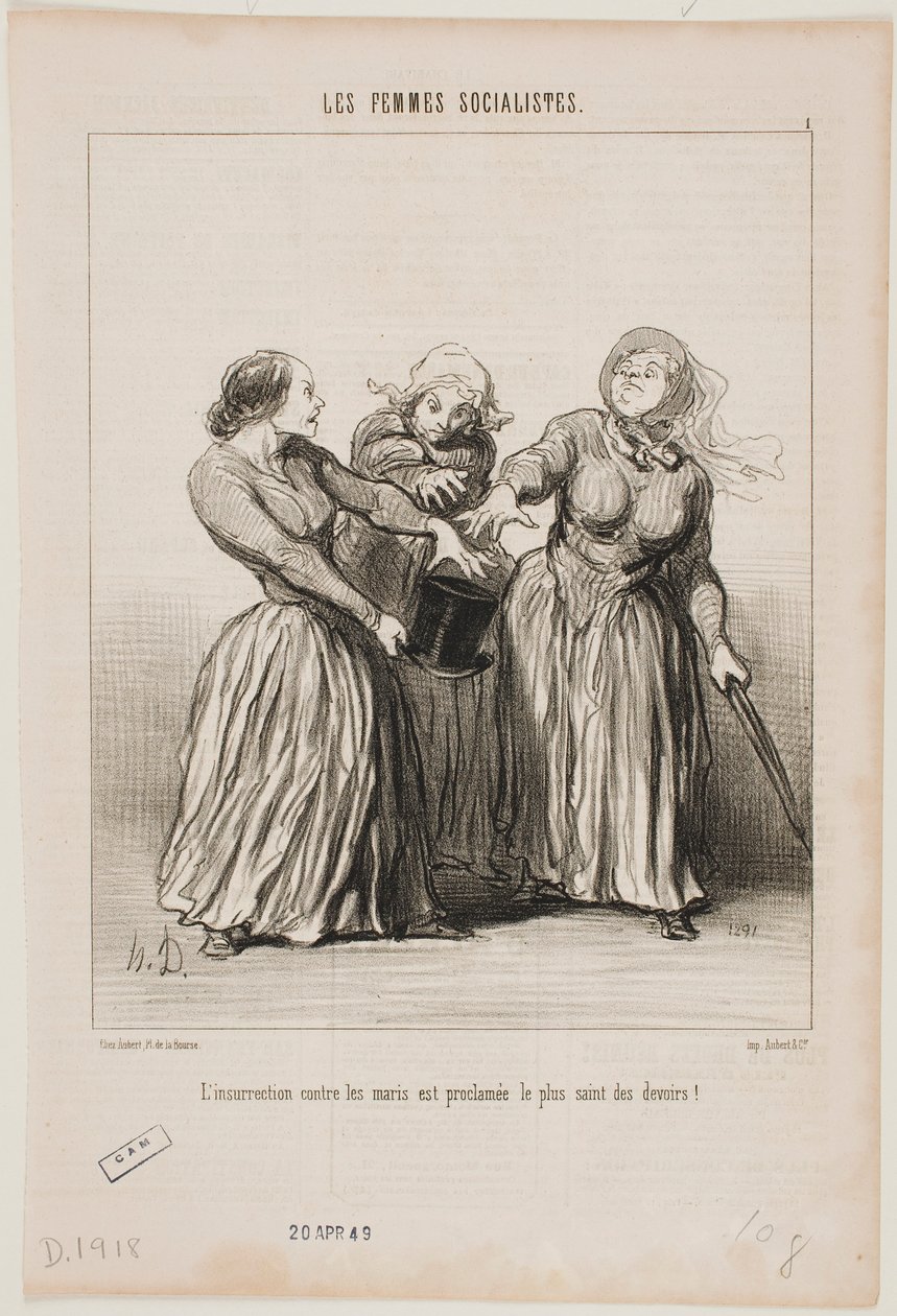 ¡Se proclama que la rebelión contra los maridos es el primer y más sagrado deber de la vida! de Honoré Daumier