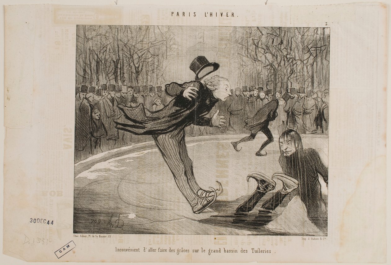 Es difícil lucirse en el gran estanque de los jardines de las Tullerías. de Honoré Daumier
