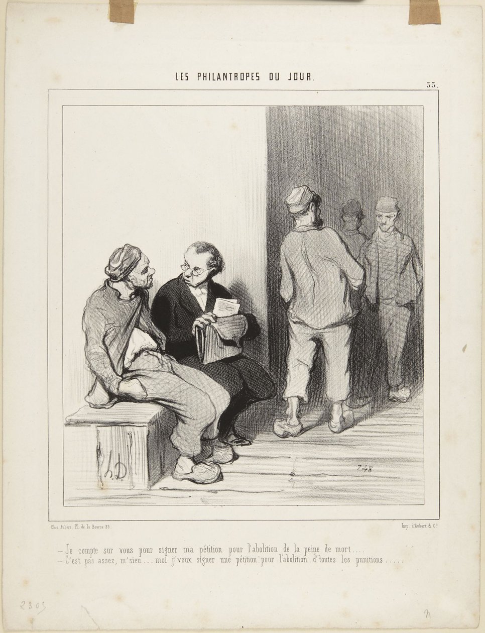 Cuento con vosotros para que firméis..., número 33 de la serie «Los filántropos del día» de Honoré Daumier