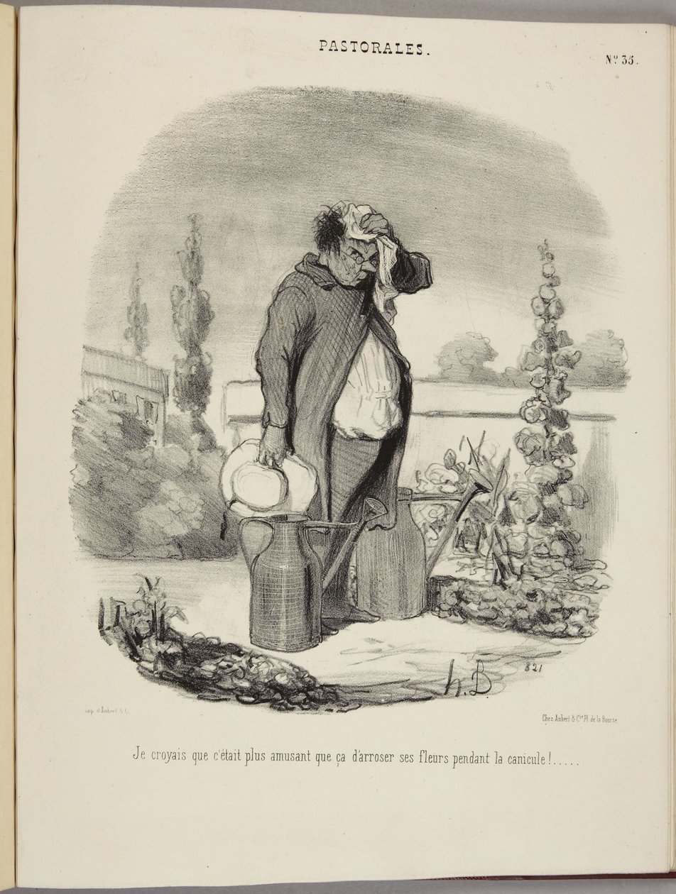 ¡Pensaba que regar las flores durante la ola de calor era más divertido que esto!... de Honoré Daumier
