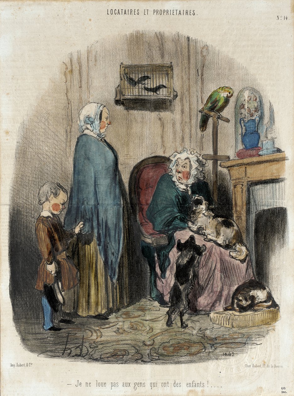 ¡No alquilo a personas que tengan hijos! de Honoré Daumier