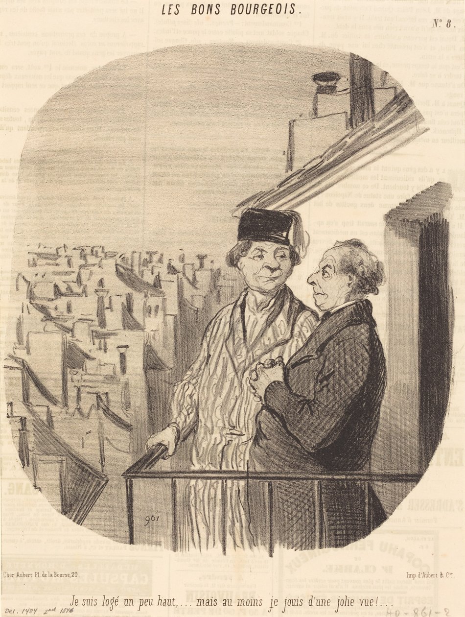 Vivo un poco en lo alto... pero... disfruto de una bonita vista! de Honoré Daumier