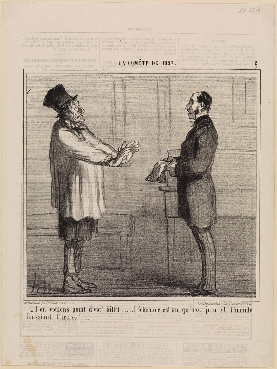 No quiero su billete (El cometa de 1857, lámina 2) de Honoré Daumier