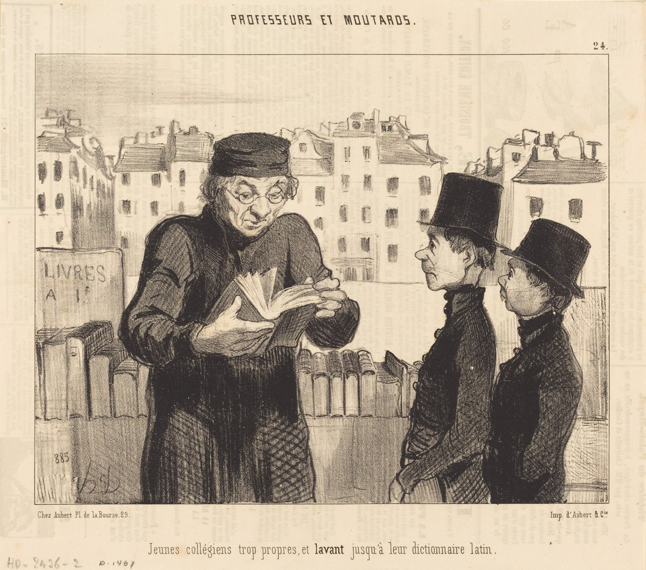 Jóvenes colegiales... lavando hasta su diccionario de latín de Honoré Daumier