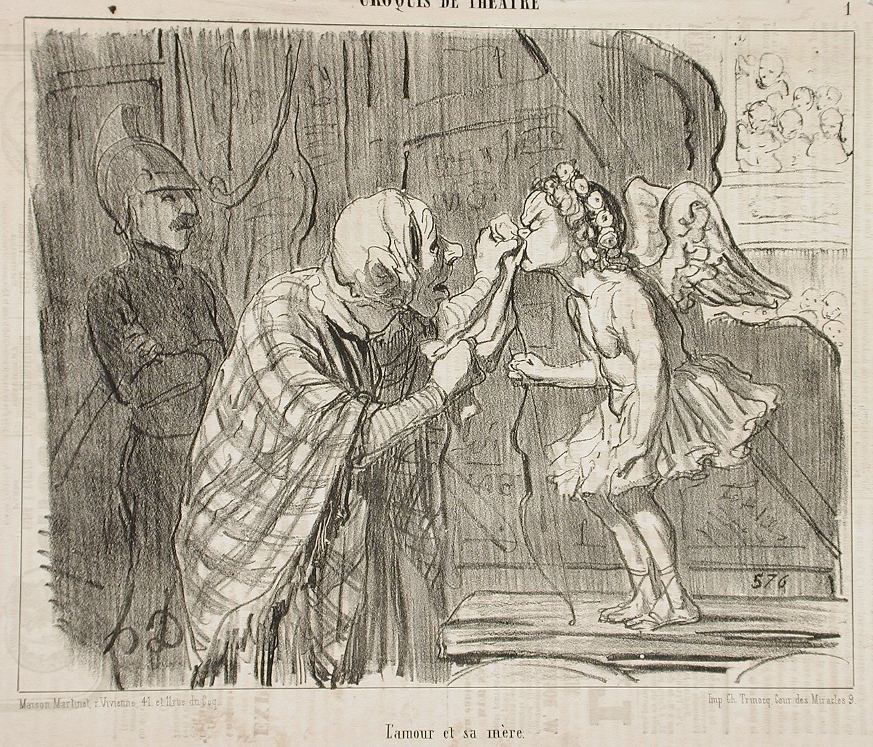 El amor y su madre de Honoré Daumier