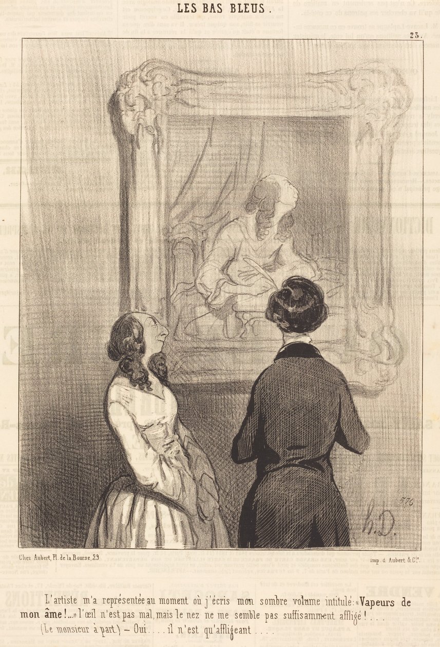 El artista me ha representado en el momento en que escribo de Honoré Daumier