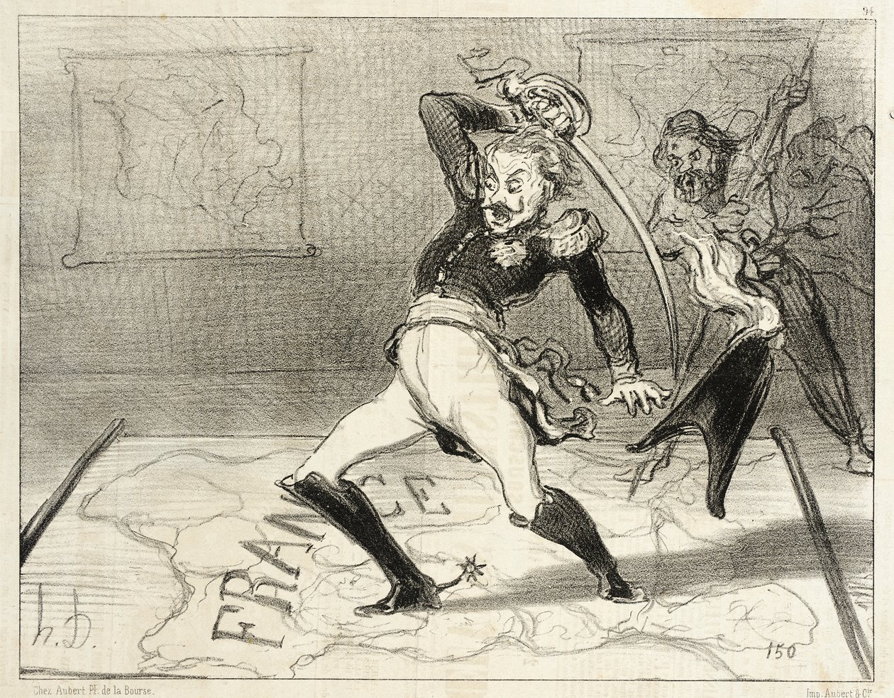 El emperador Nicolás trabajando en su despacho de Honoré Daumier