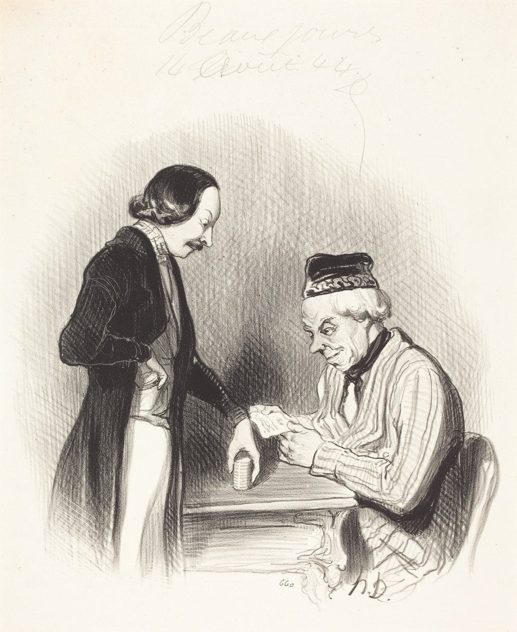 El descuento de un pagaré de Honoré Daumier