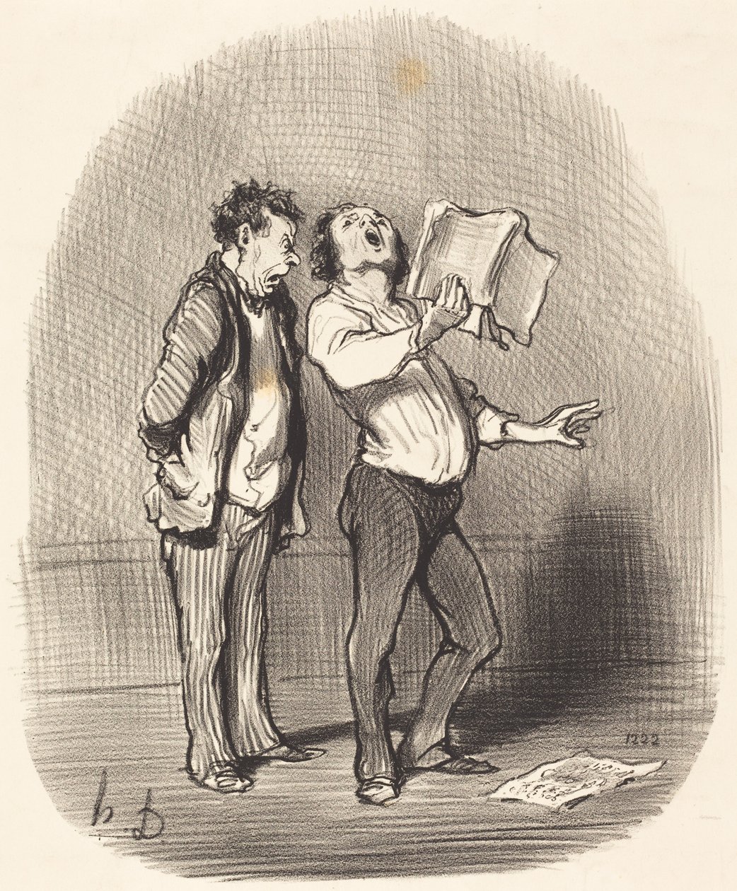 El inconveniente de tener un amigo melómano de Honoré Daumier