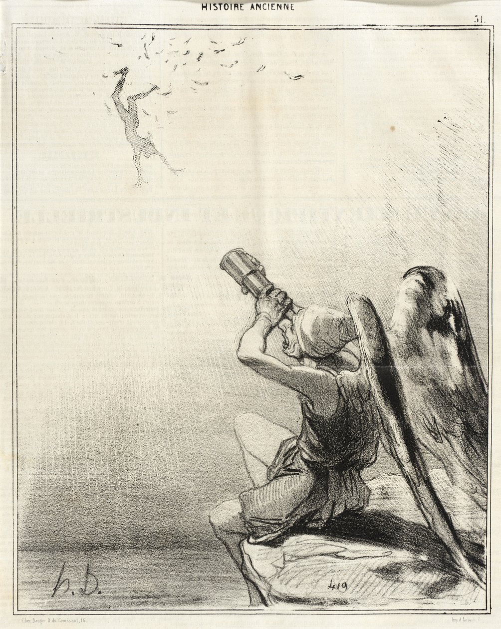 La caída de Ícaro de Honoré Daumier