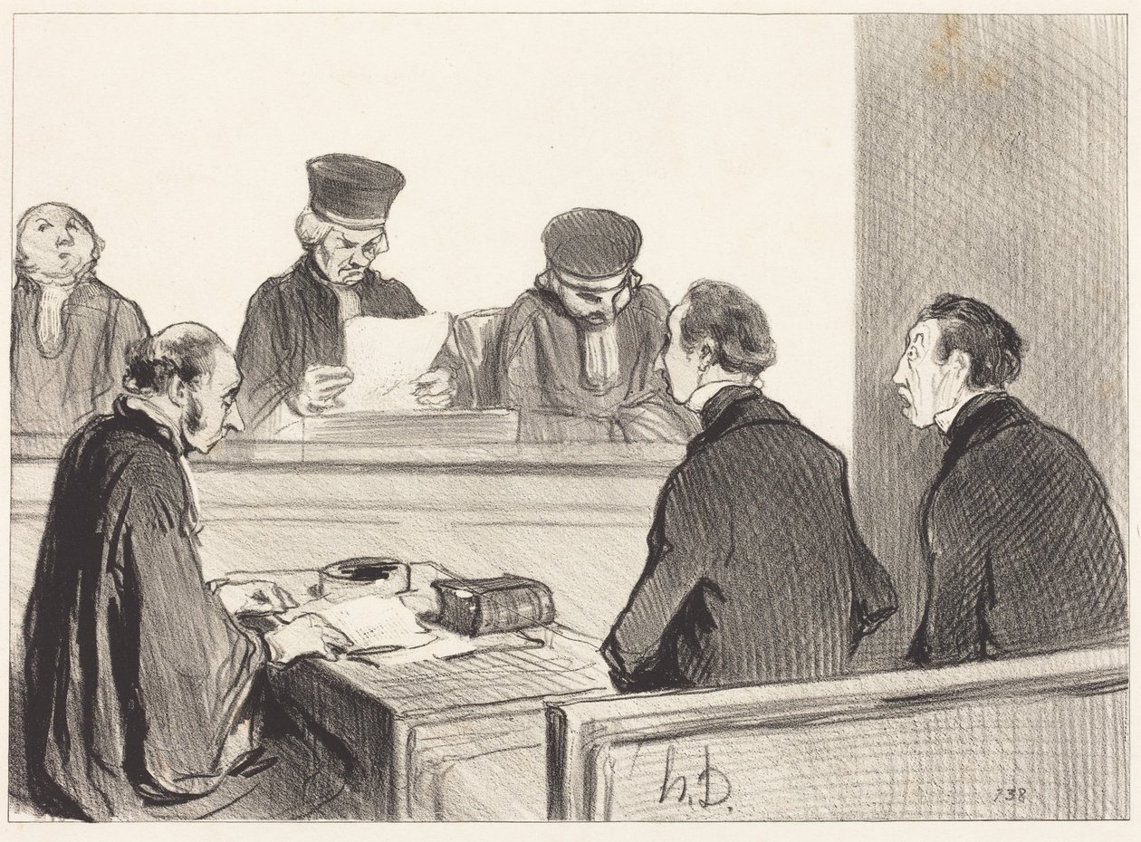 El Tribunal, al concluir la deliberación... de Honoré Daumier