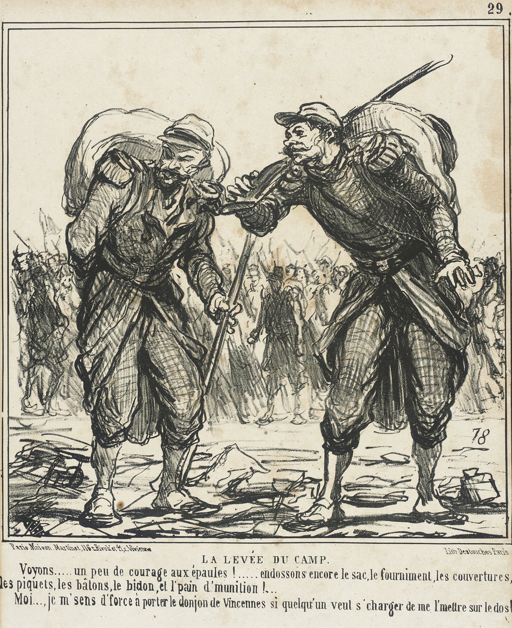 El levantamiento del campamento de Honoré Daumier