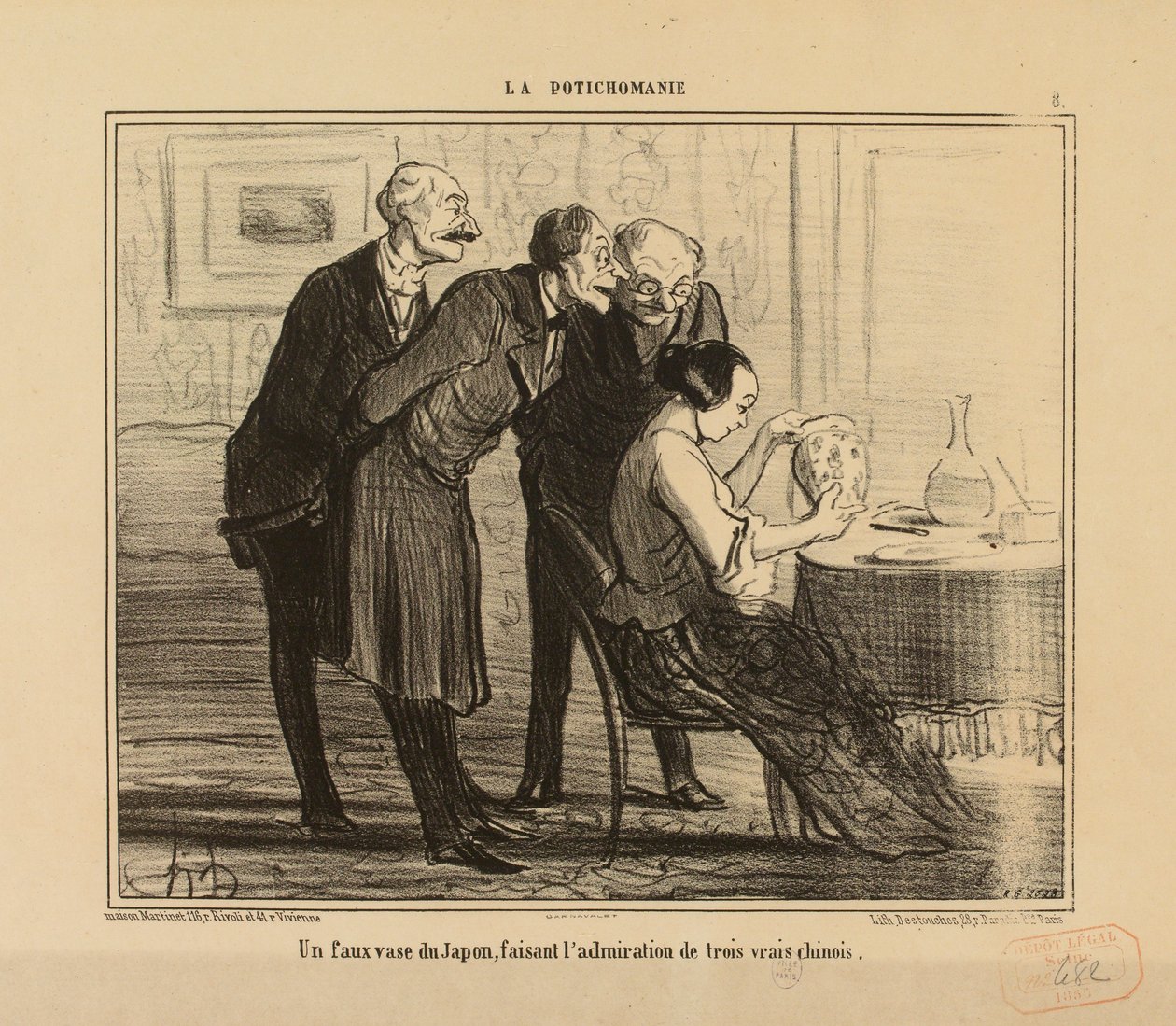 La Potichomanía n.º 8: Un jarrón japonés falso que despierta la admiración de... de Honoré Daumier