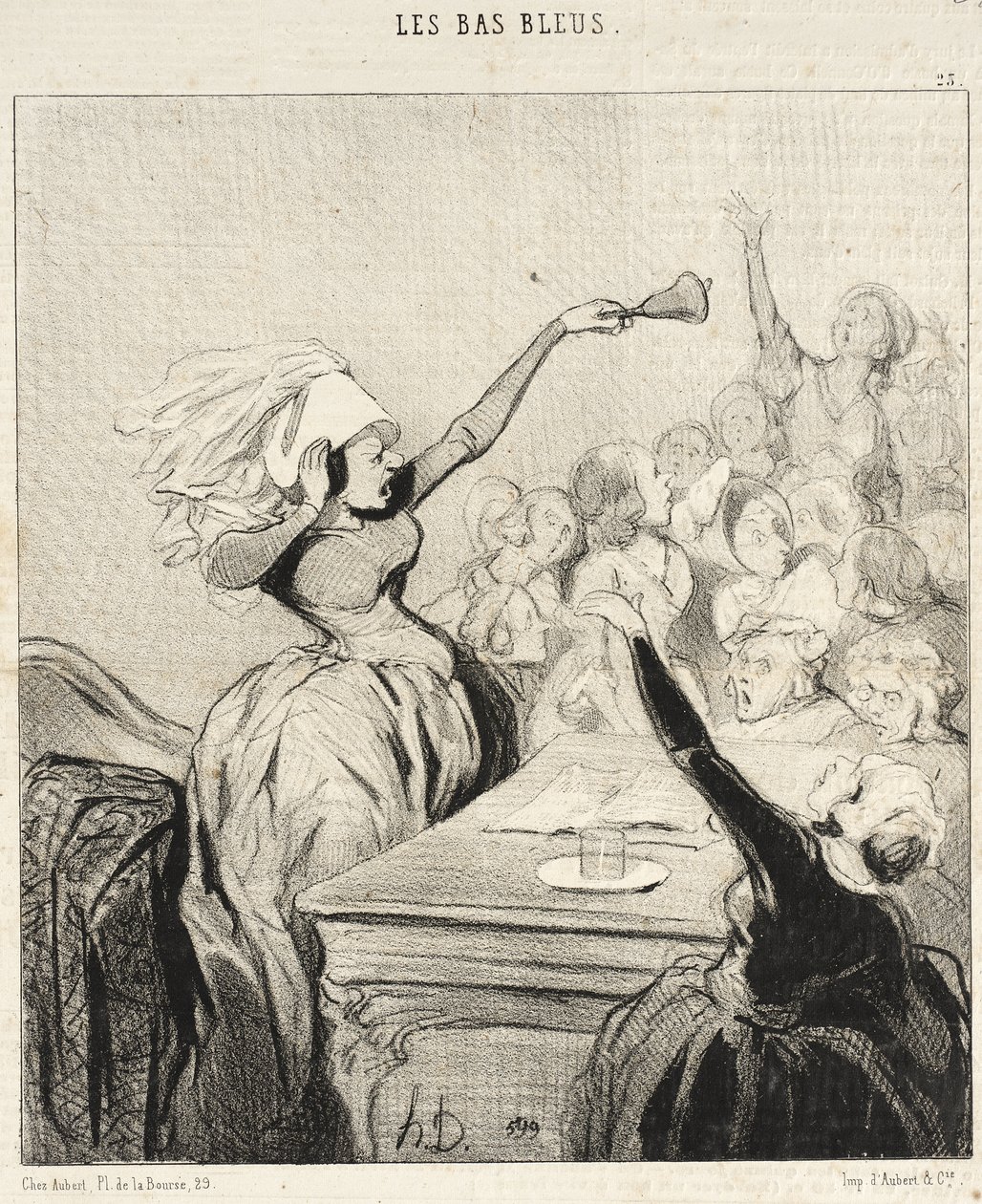 La presidenta grita a todo pulmón: «¡Señoras!...» de Honoré Daumier