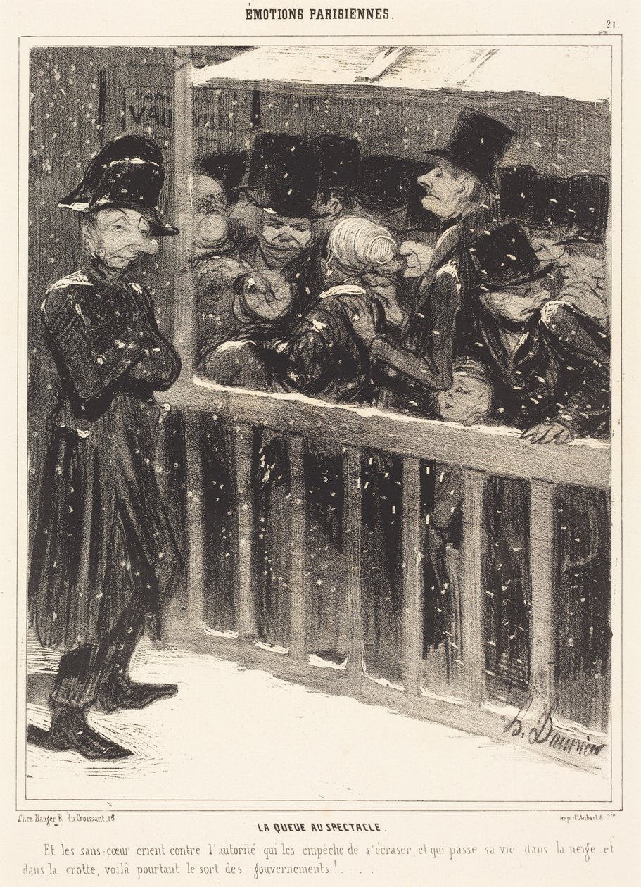 La cola para el espectáculo de Honoré Daumier