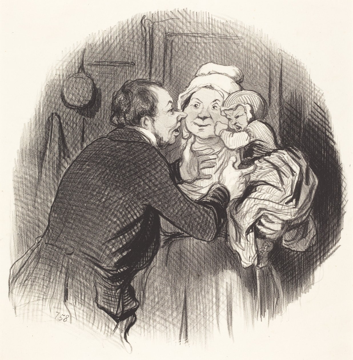 La visita a la nodriza de Honoré Daumier