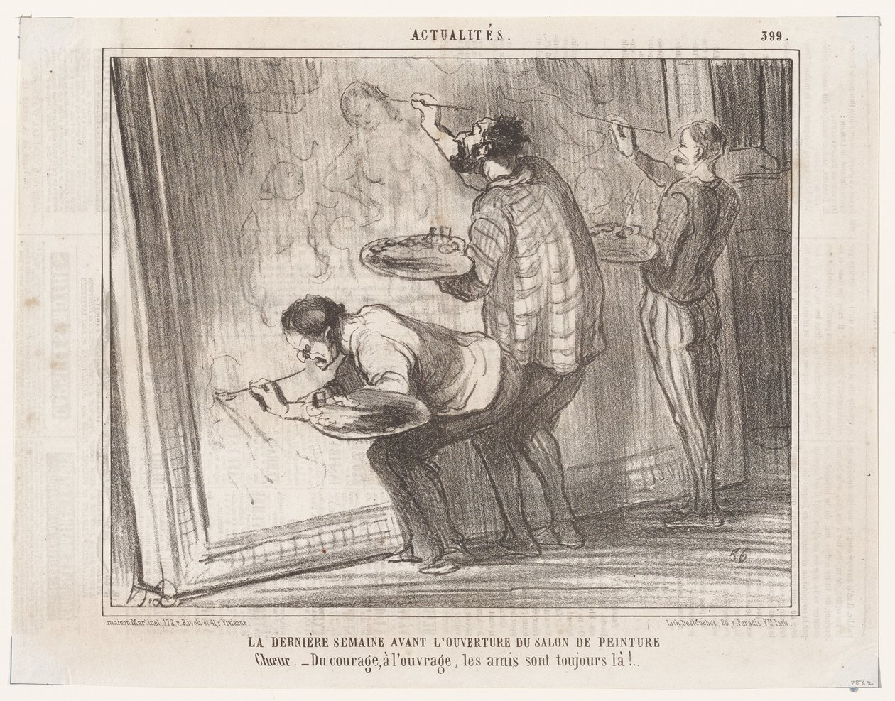 La última semana antes de la apertura del Salón de pintura... (Actualidad), de Le Charivari de Honoré Daumier